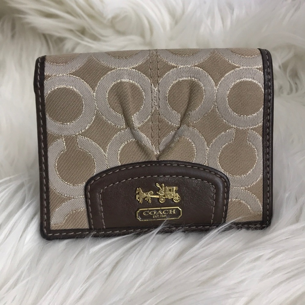 Tan/ Brown Small Coach Wallet